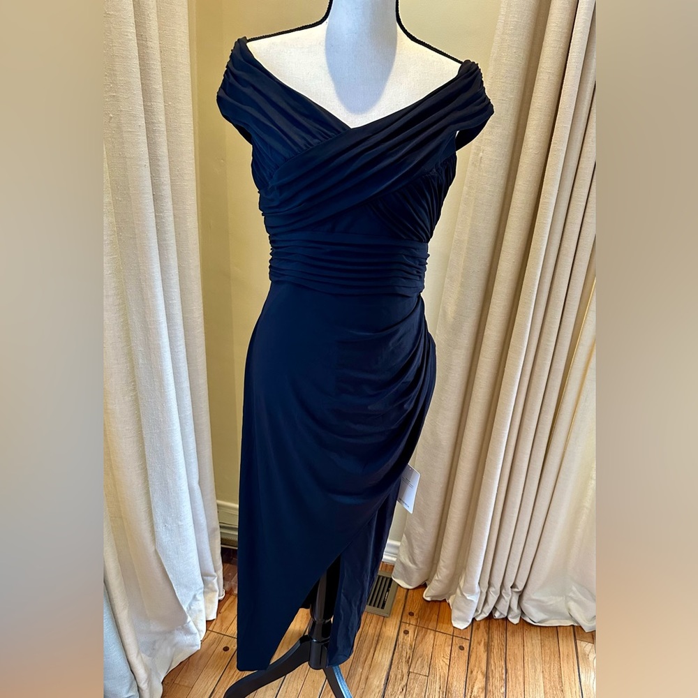 Self-Portrait crossover midi cocktail dress